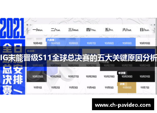 IG未能晋级S11全球总决赛的五大关键原因分析 IG未能晋级S11全球总决赛的五大关键原因分析