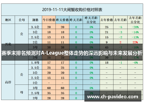 赛季末排名预测对A-League整体走势的深远影响与未来发展分析